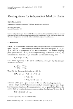 Meeting times for independent Markov chains