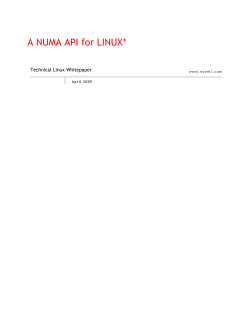 A NUMA API for LINUX - AMD Developer Central