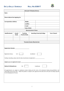 Application for Fixed Term Posts