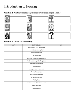 Question 2: Should You Rent or Buy?