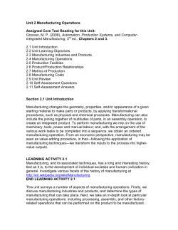 Manufacturing operations