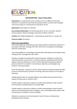 JOB DESCRIPTION &ndash; Education Sector Analyst