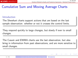 Cumulative Sum and Moving Average Charts