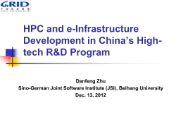 HPC and e-Infrastructure Development in China*s High