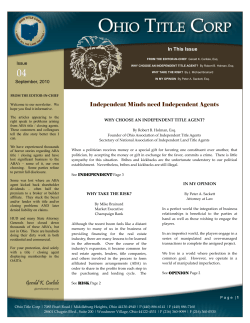 Independent Minds need Independent Agents Gerald K. Carlisle