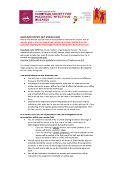 GUIDELINES FOR ESPID 2017 SESSION CHAIRS Please note that