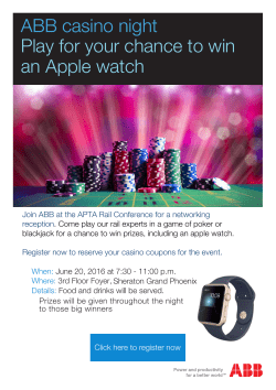 ABB casino night Play for your chance to win an Apple watch