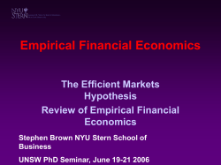 Empirical Financial Economics - NYU Stern
