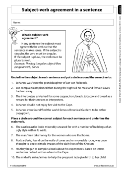 Subject-verb agreement in a sentence - E
