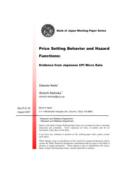 Price Setting Behavior and Hazard Functions