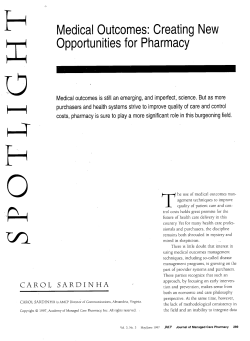 Medical outcomes - Academy of Managed Care Pharmacy