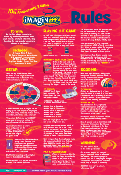 SETUP: PLAYING THE GAME: SCORING