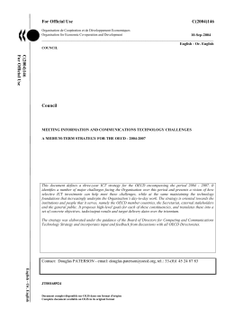 OECD`s Medium-Term ICT Strategy for 2004-2007