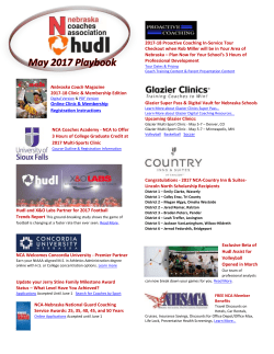 May 2017 Playbook E-Blast - Nebraska Coaches Association