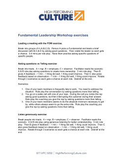 Fundamental Leadership Workshop exercises