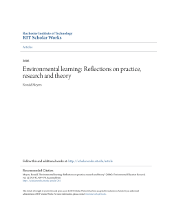 Environmental learning: Reflections on practice, research and theory