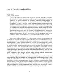 How to Teach Philosophy of Mind