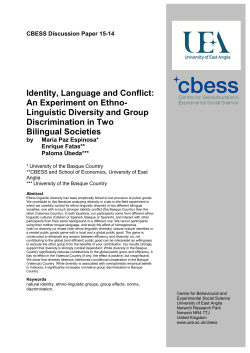 Identity, Language and Conflict: An Experiment on Ethno