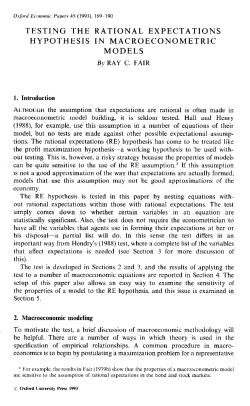 testing the rational expectations hypothesis in