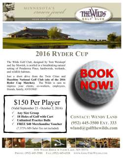 2016 RYDER CUP $150 Per Player