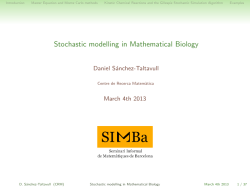 Stochastic modelling in Mathematical Biology