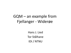 GQM &ndash; an example from Fjellanger - Wider&oslash;e