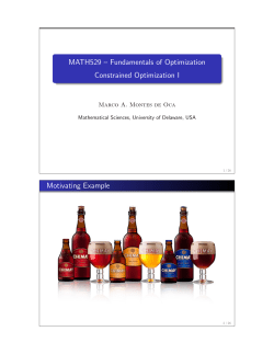 MATH529 – Fundamentals of Optimization Constrained Optimization
