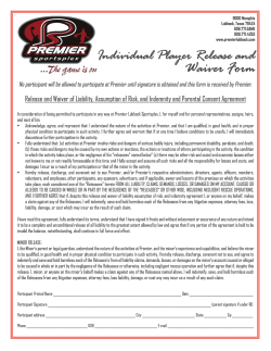 Individual Player Release and Waiver Form.indd