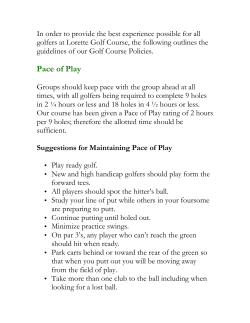 Pace of Play - Lorette Golf Course