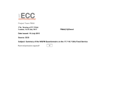 WGFM Summary Questionnaire 17.7 to 19.7 GHz Fixed Service