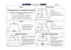 Theme End zone game Lay out Half field possession 4 goal game 2
