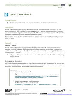 Algebra II Module 1, Topic A, Lesson 7: Teacher Version