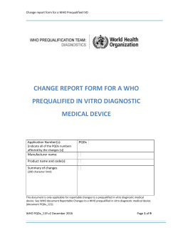 change report form for a who prequalified in vitro diagnostic medical
