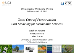 Total cost of preservation