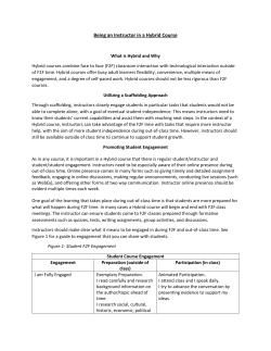 Being an Instructor in a Hybrid Course What is Hybrid and Why