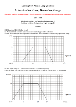 Leaving Cert Physics Long Questions 2. Acceleration, Force