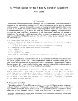A Python Script for the Fitted Q Iteration Algorithm