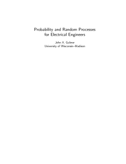 Probability and Random Processes for Electrical Engineers