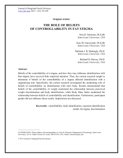 the role of beliefs of controllability in fat stigma