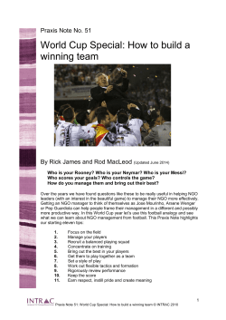 How to build a winning team: World Cup Special