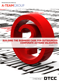 building the business case for outsourced corporate actions validation