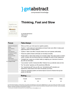 Thinking, Fast and Slow