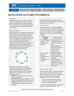 developing outcome statements - BYU