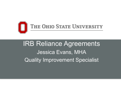 IRB Reliance Agreements - Office of Responsible Research Practices