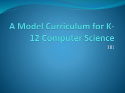 A Model Curriculum for K-12 Comptuer Science - People