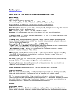 DEEP VENOUS THROMBOSIS AND PULMONARY EMBOLISM