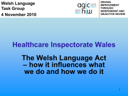 How HIW complies with the Welsh Language Act