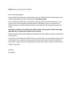 Subject: Help us recycle and win first place! Dear Parents