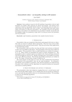 Geosynthetic tubes &ndash; an inequality arising in 2D analysis