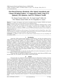 Post Dural Puncture Headache After Spinal